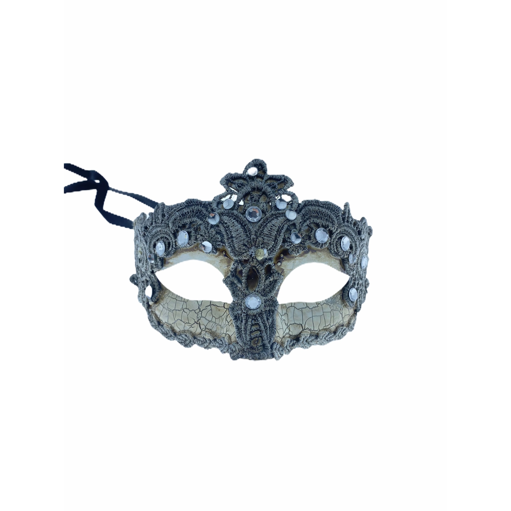 Masca Atelier petrecere cu pietre, Alb