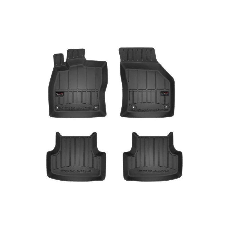 Set 4 covorase auto tip tavita REZAW PLAST, Cauciuc, pentru SEAT LEON, LEON SC, LEON ST, VW GOLF VII, T-ROC 08.12-, Negru