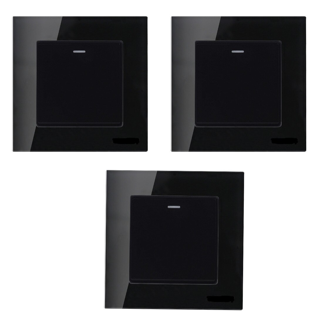 Set 3 intrerupatoarea simple cu led,Smack SM 036