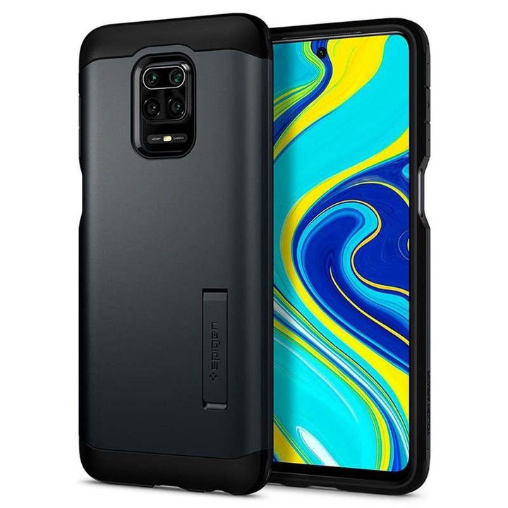 Spigen Tough Armor Telefontok, Xiaomi Redmi Note 9s / 9 Pro / 9 Pro Max Készülékhez, Fekete