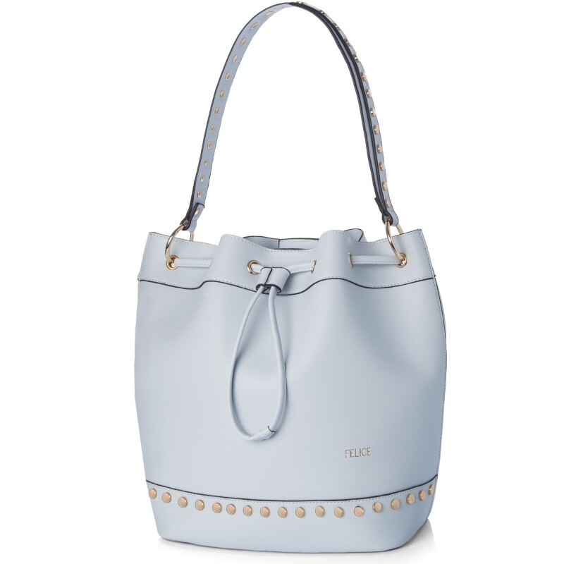 Geanta bleu dama FELICE cu detalii aurii