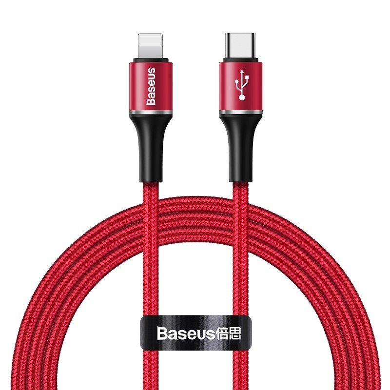 Cablu De Date/ Incarcare Baseus Halo, USB-C To Lightning (iPhone), PD, 18W, 1m, Rosu