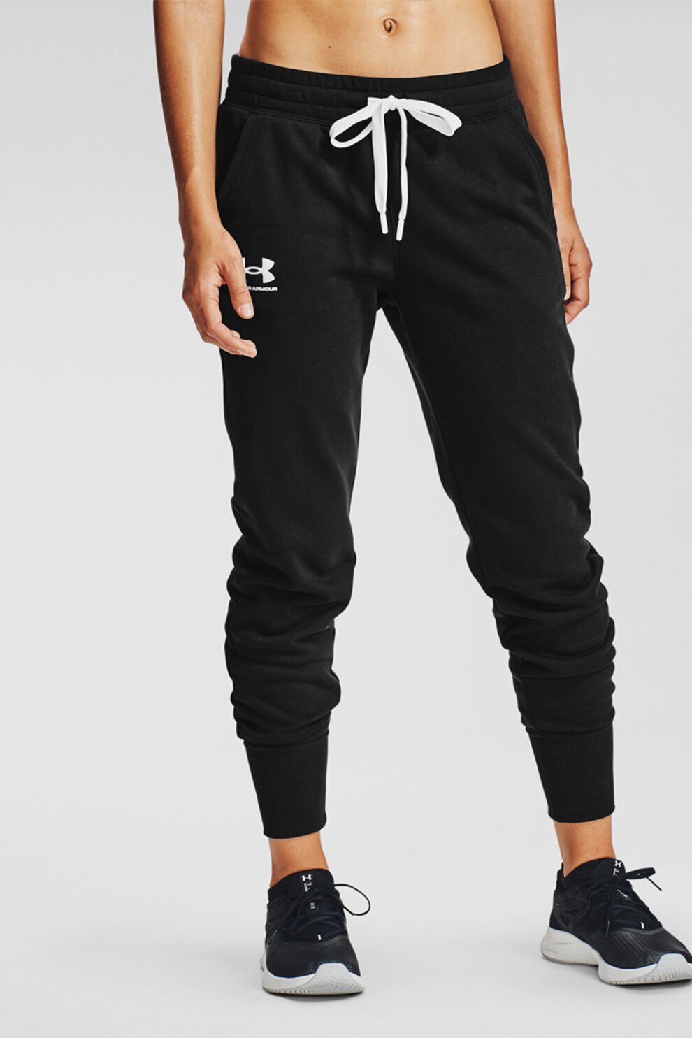 Under Armour, Pantaloni lejeri pentru fitness Rival, Negru, 2XL