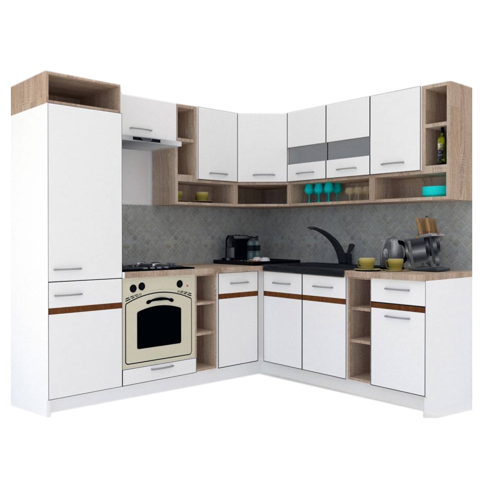 Set Bucatarie de Colt Genarom COSSY NEW DR 200-230, Alb