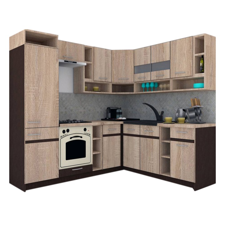 Set Bucatarie de Colt Genarom COSSY NEW DR 200-230, Stejar Sonoma