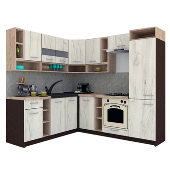 Set Bucatarie de Colt Genarom COSSY NEW ST 200-230, Wenge / Decor K001 Set Bucatarie de Colt Genarom COSSY NEW ST 200-230, Wenge / Decor K001