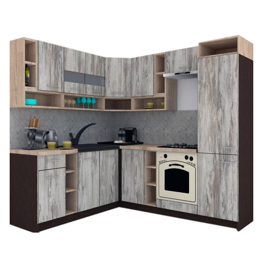 Set Bucatarie de Colt Genarom COSSY NEW ST 200-230, Wenge / Decor K084