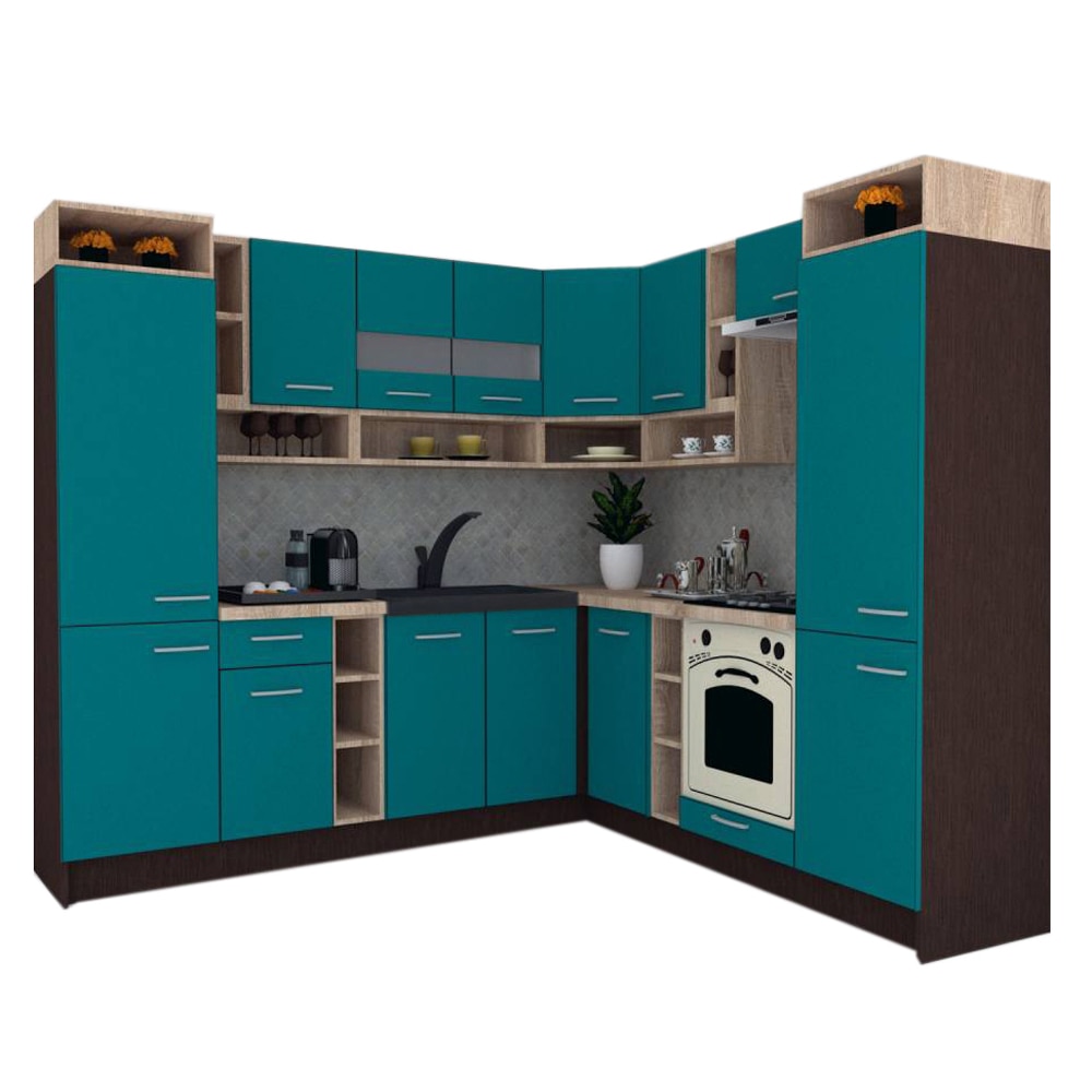 Set Bucatarie de Colt Genarom COSSY NEW DR 230-250, Wenge / Decor 0245