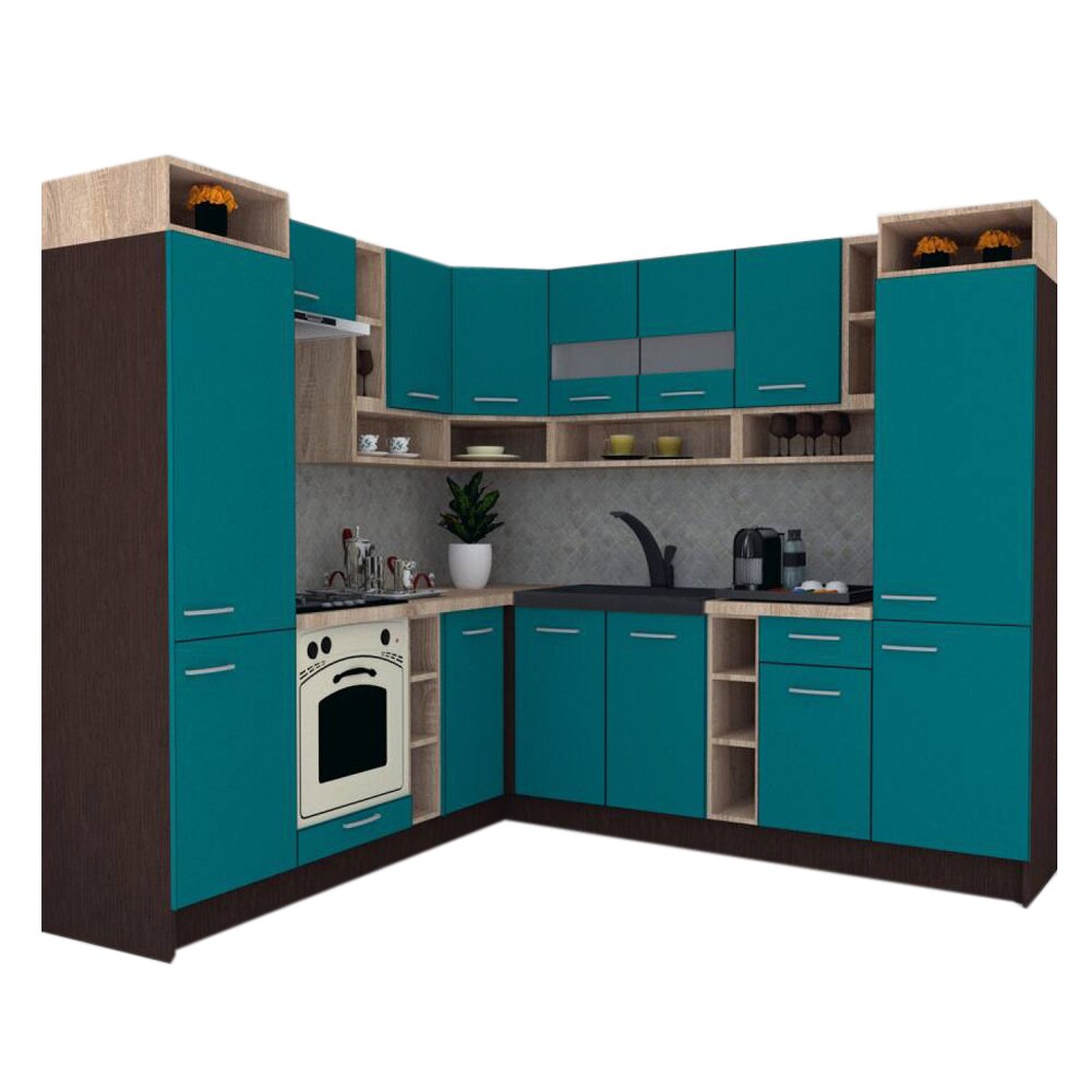 Set Bucatarie de Colt Genarom COSSY NEW ST 230-250, Wenge / Decor 0245