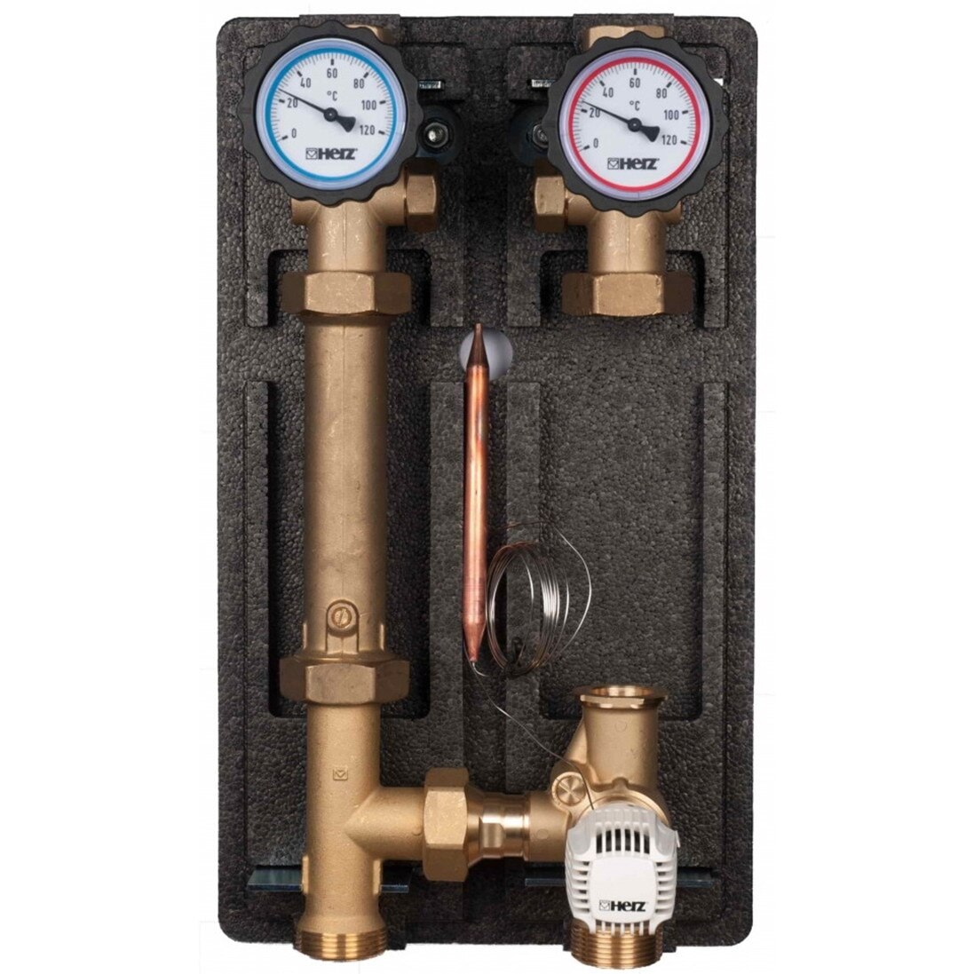 Grup de pompare Herz Pumpfix Constant, fara pompa de circulatie, DN25, Kvs 2,6, 1 4514 07