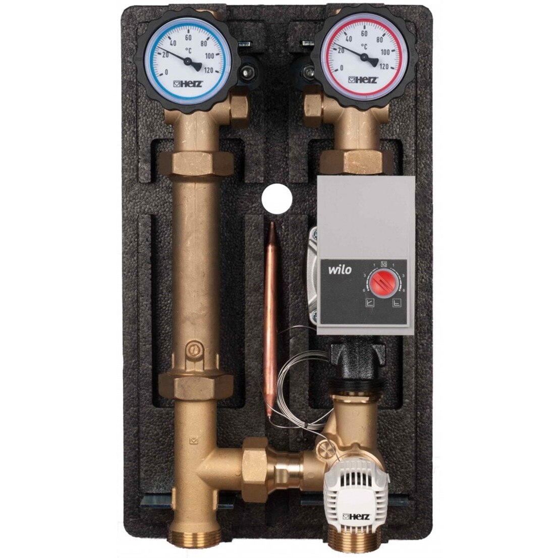 Grup de pompare Herz Pumpfix Constant, cu pompa WILO DN25, Kvs 2,6, 1 4514 08