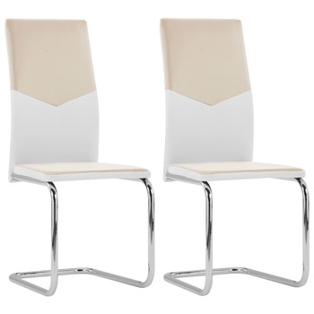 Set 2 scaune de bucatarie vidaXL, Piele artificiala, 43 x 50 x 100,5 cm Maro Set 2 scaune de bucatarie vidaXL, Piele artificiala, 43 x 50 x 100,5 cm Maro