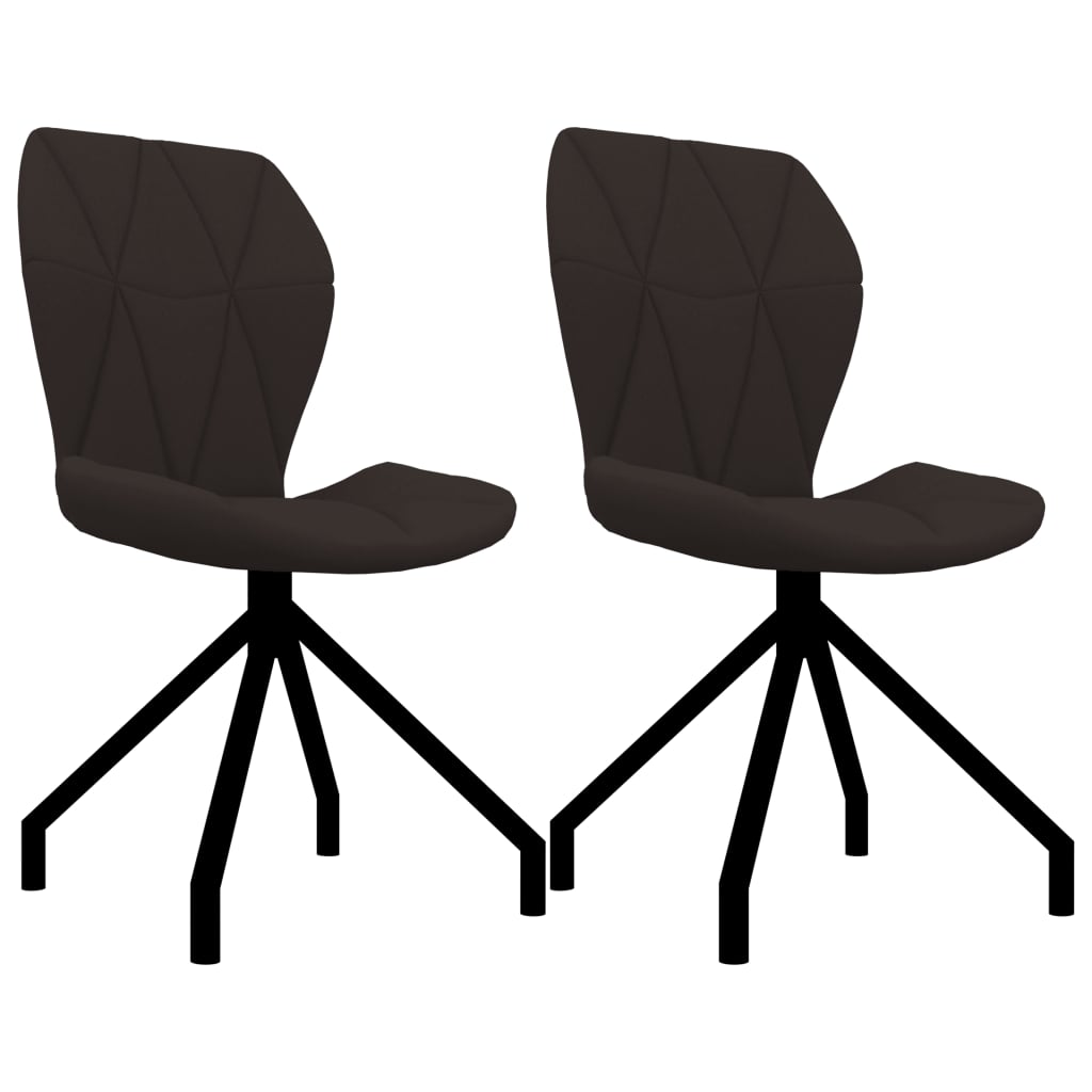 Set 2 scaune de bucatarie vidaXL, Piele artificiala,44,5 x 54 x 90 cm, Maro
