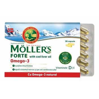 Moller’s Forte Omega-3 cu ulei de ficat de cod 30 capsule Moller’s Forte Omega-3 cu ulei de ficat de cod 30 capsule