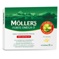 Moller’s Forte Omega-3 cu ulei de ficat de cod 30 capsule