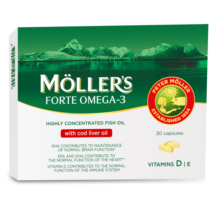 Moller’s Forte Omega-3 cu ulei de ficat de cod 30 capsule