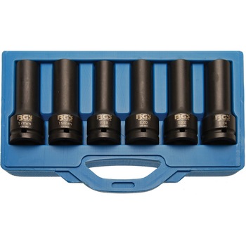 Set chei tubulare de impact Profil E, E18 - E20 - E22 - E24 + chei tubulare de impact cu profil dublu hexagon 17, 19mm, antrenare 3/4 Set chei tubulare de impact Profil E, E18 - E20 - E22 - E24 + chei tubulare de impact cu profil dublu hexagon 17, 19mm, antrenare 3/4