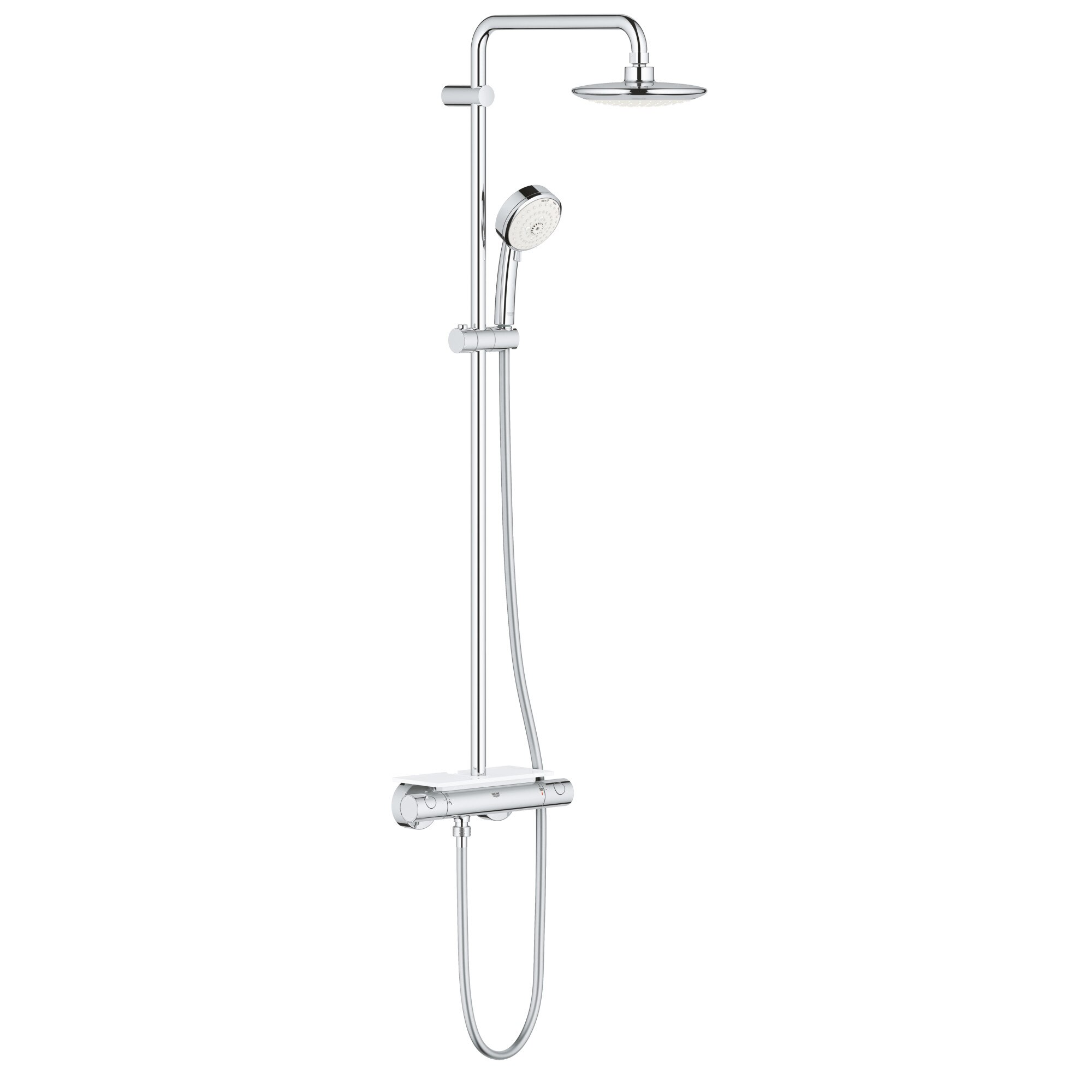 Sistem de dus Grohe Euphoria 190 26249000, 1/2'', aparent, termostat, 3 functii, 190 mm, crom