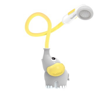 Jucarie Dus portabil pentru bebelusi si copii, in forma de elefant, Gri - Galben, Yookidoo, 0-24 luni Jucarie Dus portabil pentru bebelusi si copii, in forma de elefant, Gri - Galben, Yookidoo, 0-24 luni
