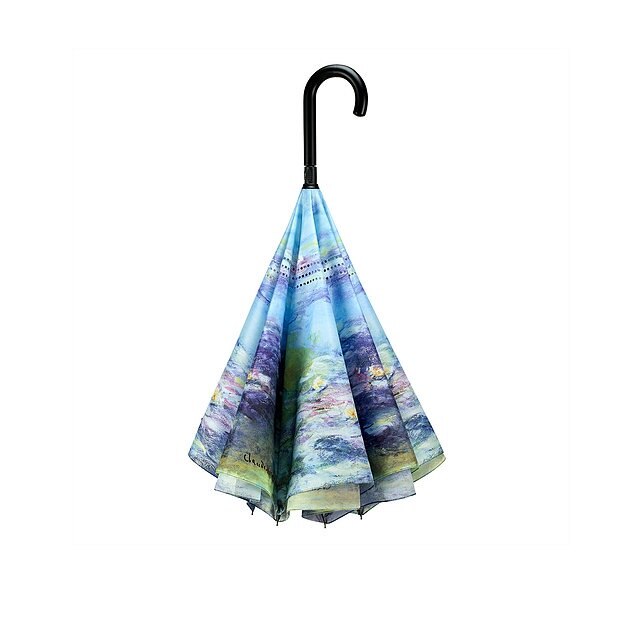 Umbrela de dama, Galleria, cu model crinii lui Monet, pliabila, multicolora