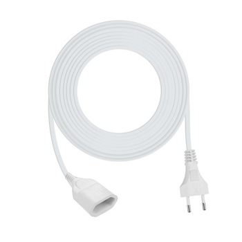 Cordon prelungitor Delight H05VVH2-F, Tip Euro, IP20, 2,5A, 500W, 250V, 50Hz, Siguranta copii, Cauciuc si plastic, 5 metri, Alb Cordon prelungitor Delight H05VVH2-F, Tip Euro, IP20, 2,5A, 500W, 250V, 50Hz, Siguranta copii, Cauciuc si plastic, 5 metri, Alb