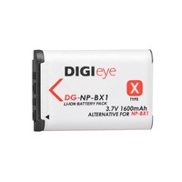 Acumulator DigiEye NP-BX1 ,1600 mAh, pentru Sony Cyber-Shot DSC RX1 RX100 X3000 AS10 AS50 AS300 HX50 HX300 HX400 WX300 CX40 CX240