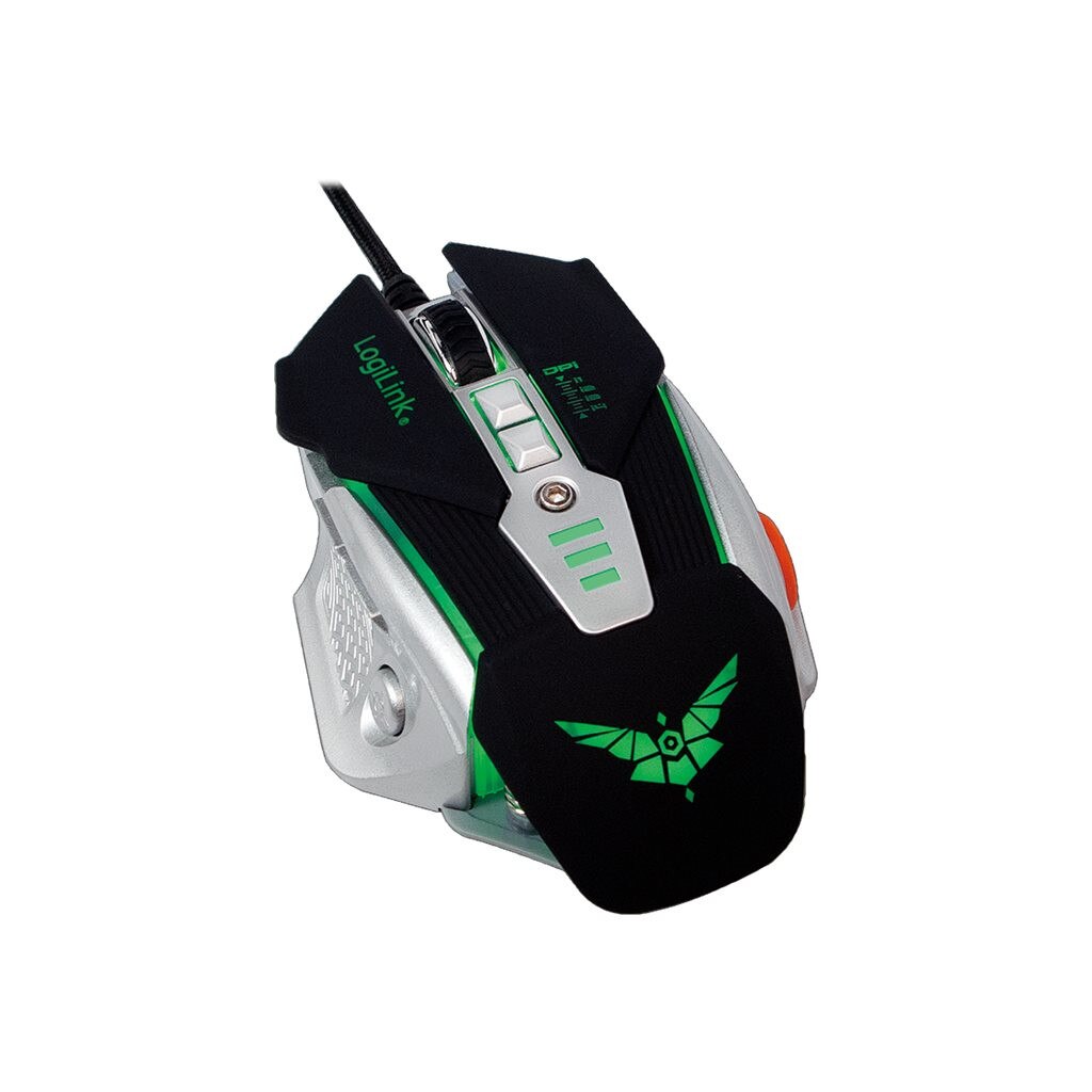 Mouse Optic Logilink ID0156, RGB LED, USB, Black-Grey