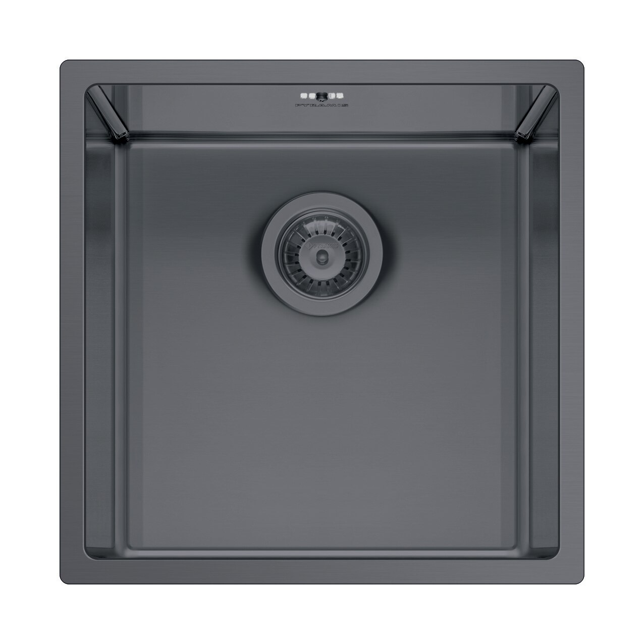Chiuveta inox Pyramis ASTRIS COLORA Gun metal, dimensiune 400x400mm, adancime 200mm, finisaj PVD negru atichizat