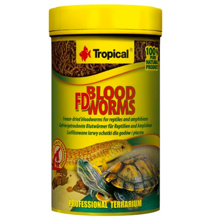 Hrana pentru reptile Tropical, Fd Blood Worms, 100 ml, 7 g