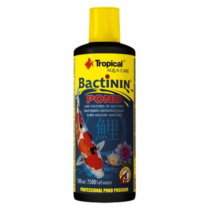 Живи бактерии Tropical Bactinin Pond, 500 мл, За 7500 л вода