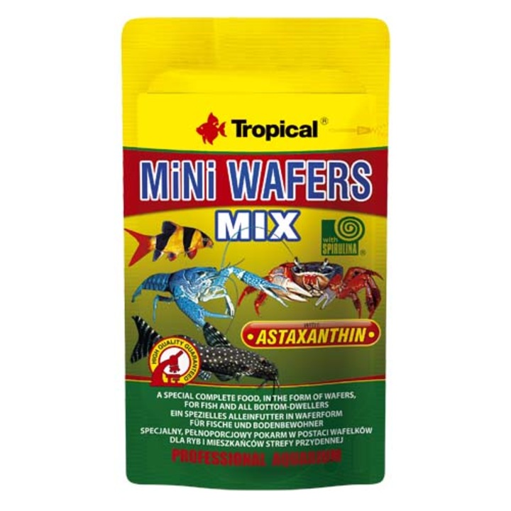 Tropical MiNi Wafers Mix 18g вафлена храна за риби и обитаващи почвата организми