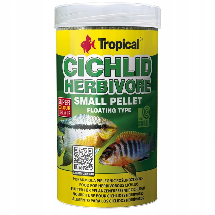 Храна за риби, Tropical, Cichlid Herbivore Pellet, 250 мл