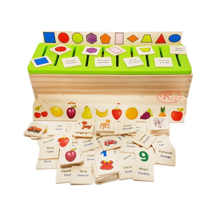 Cutie sortatoare Montessori cu 88 de piese, WD9501