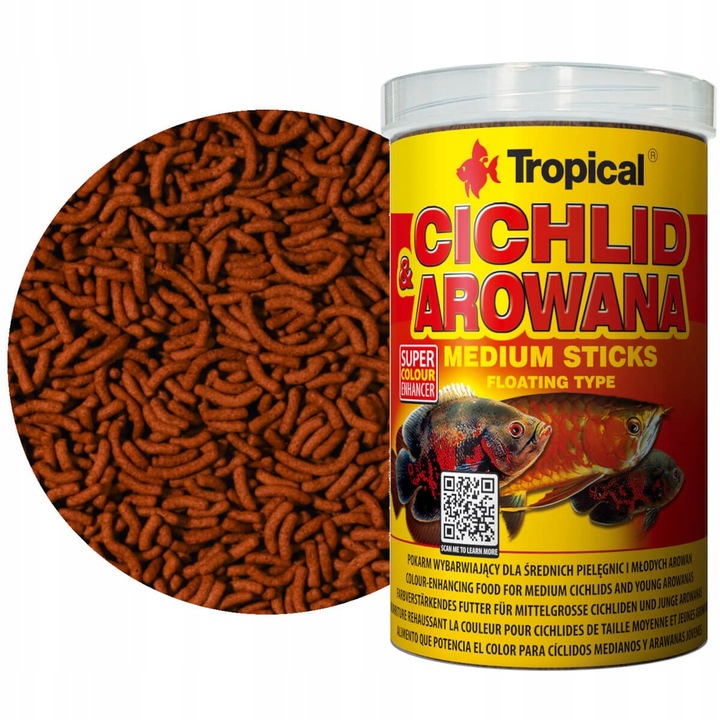 Hrana pentru pesti Tropical Cichlid & Arowana Medium Sticks, 1000ml / 360g