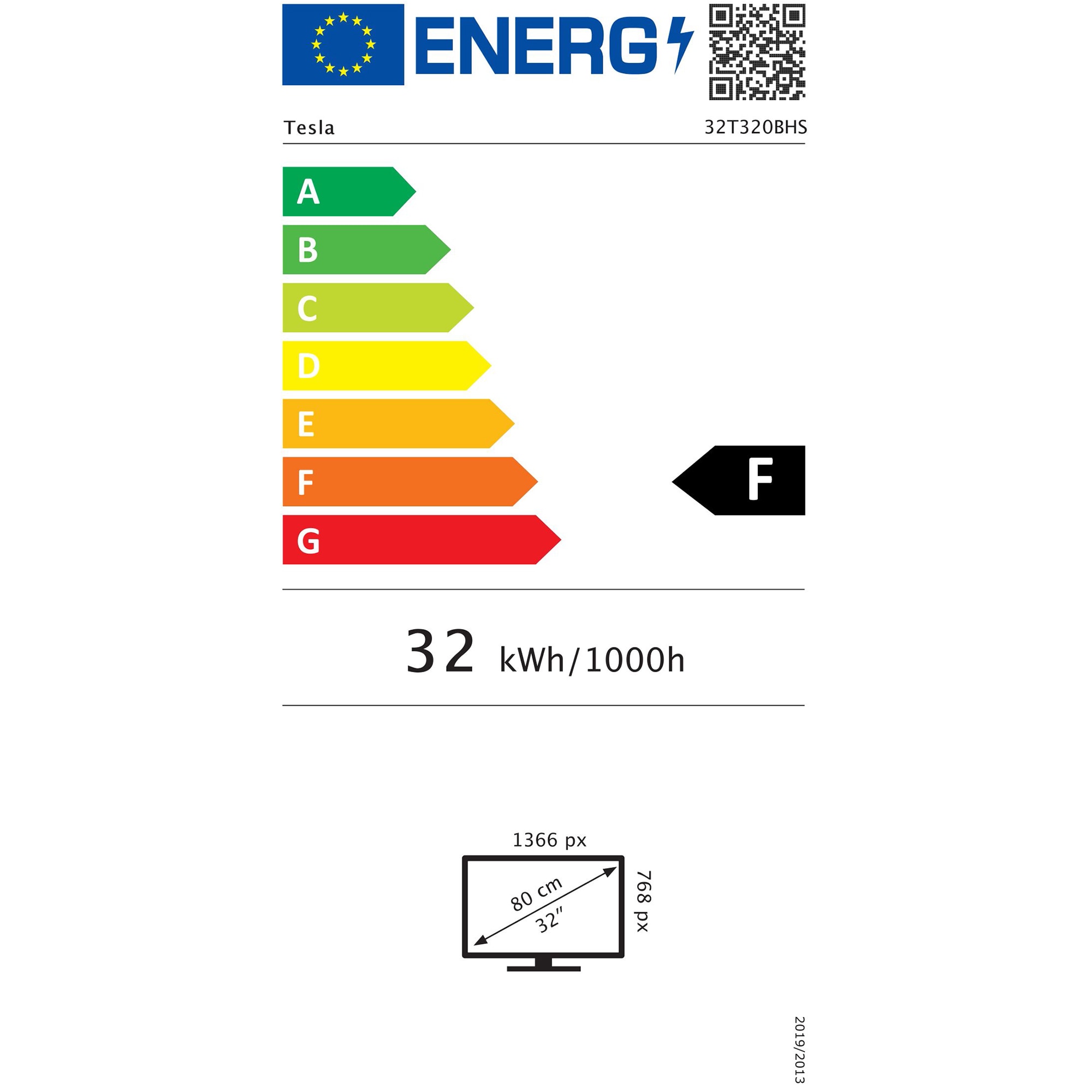 Televizor Tesla 32T320BHS, 81 cm, Smart, HD, LED, Clasa F
