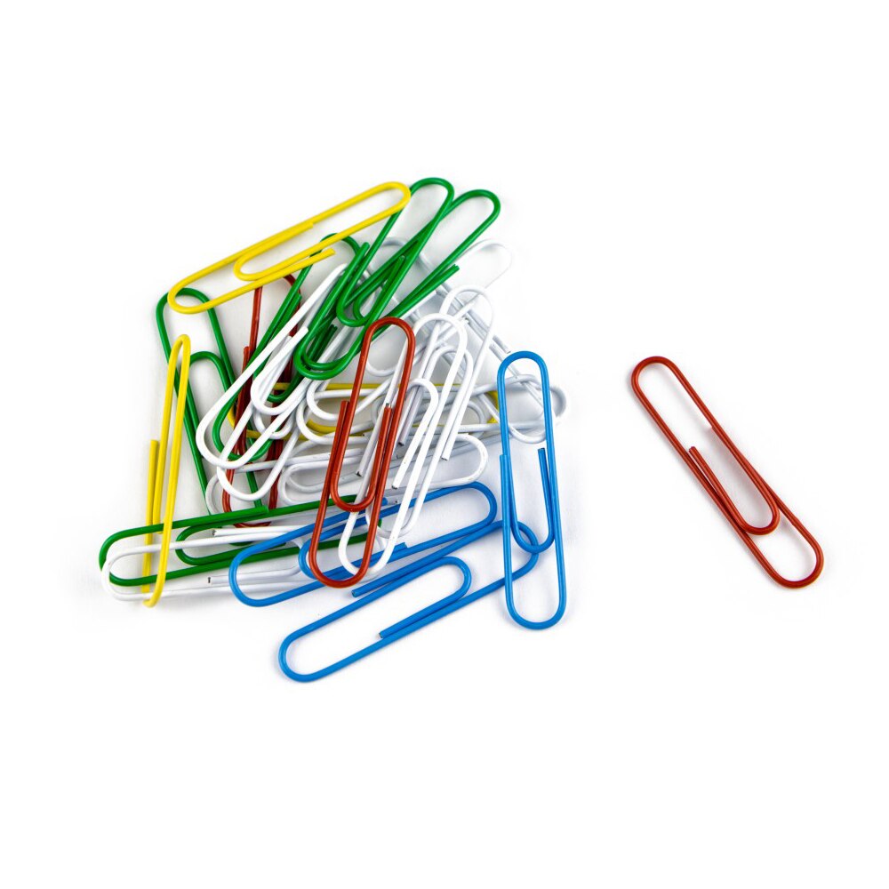 Agrafe metalice, 50 mm, diverse culori, 100 bucati/cutie