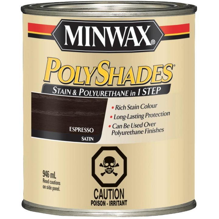 Байц за дърво Minwax® PolyShades®, Satinat, еспресо, 0.946 L