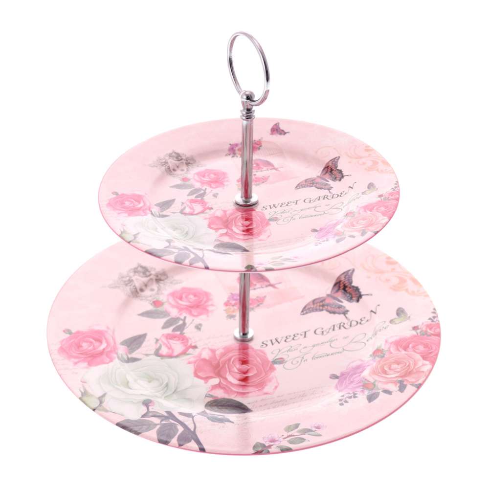 Platou Etajat din Ceramica cu Fluturas 25 cm