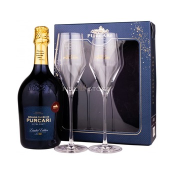Vin Spumant Grande Cuvee de Purcari, 0.75l, cu 2 pahare Vin Spumant Grande Cuvee de Purcari, 0.75l, cu 2 pahare