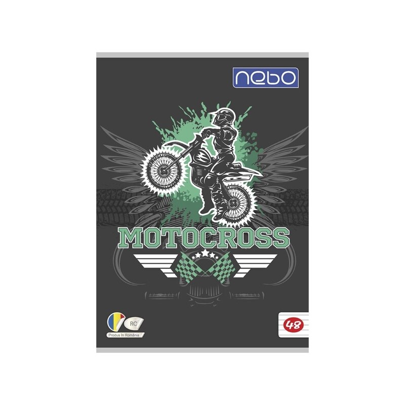 Caiet A4 48 file pentru scoala, Motocross