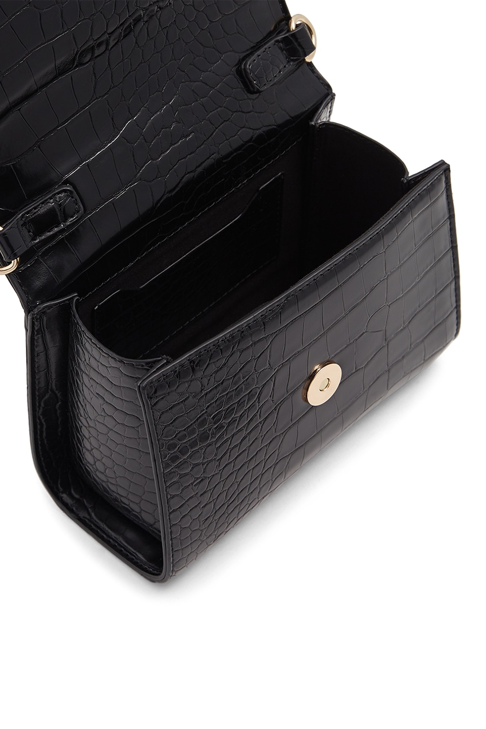 Aldo, Aloja keresztpántos műbőr táska láncos pánttal, Fekete eMAG.hu