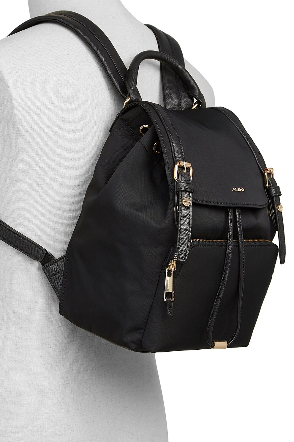 Aldo, Rucsac de piele ecologica Rella, Negru eMAG.ro