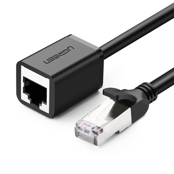 Cablu extensie UGREEN Cat 6 FTP Ethernet RJ45 PatchCorduri 1m, negru Cablu extensie UGREEN Cat 6 FTP Ethernet RJ45 PatchCorduri 1m, negru