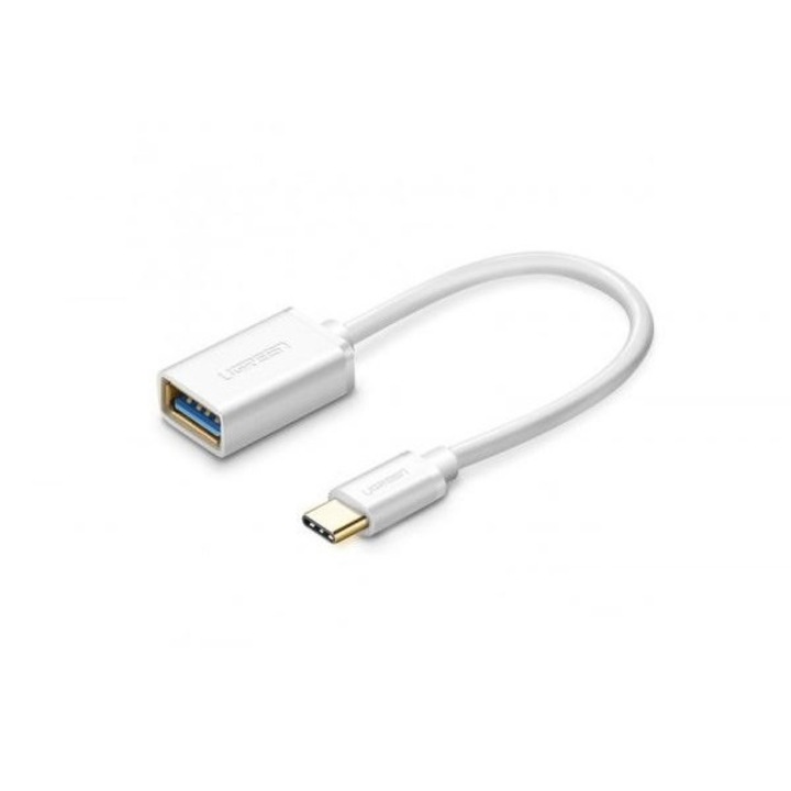 Adaptor UGREEN OTG US154 USB mama - USB-C tata, Quick Charge 3.0, 5V, 2A, 15cm, Alb