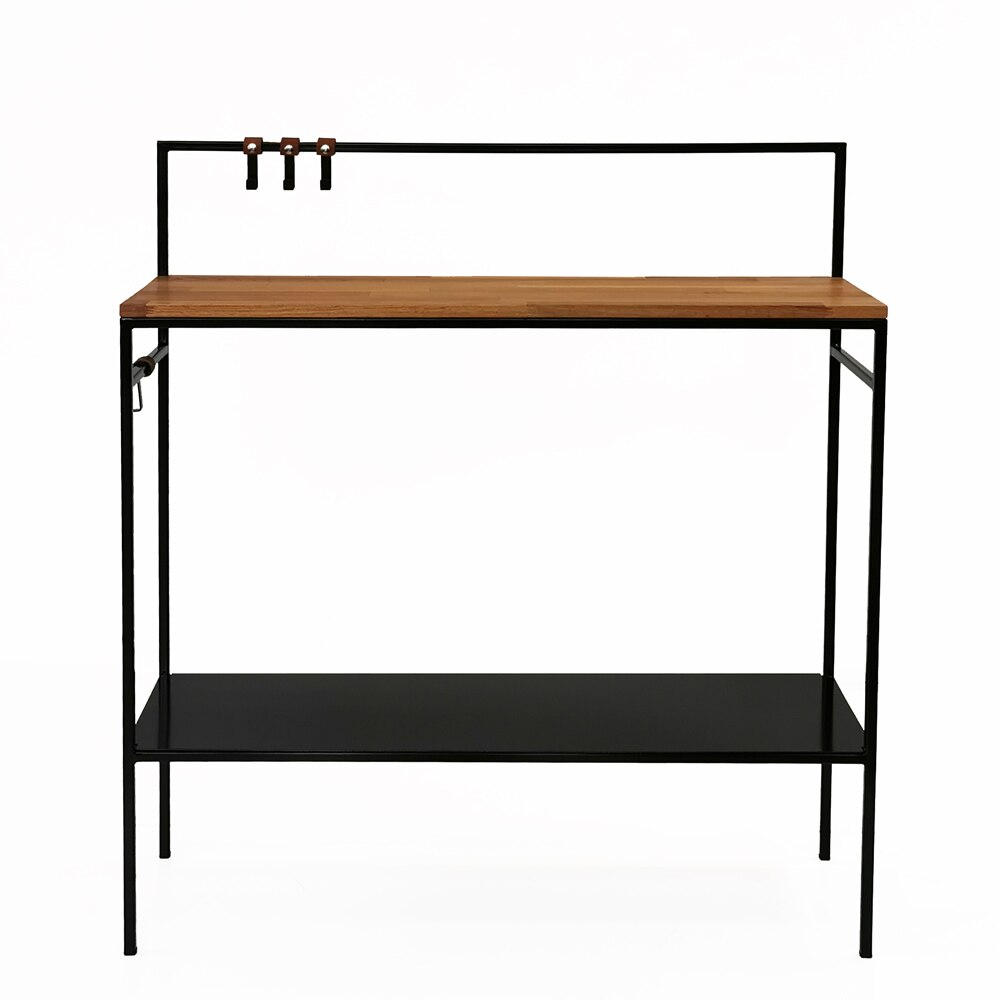 Consola Simply mad, metal, negru/stejar, 100 x 30 x 88cm