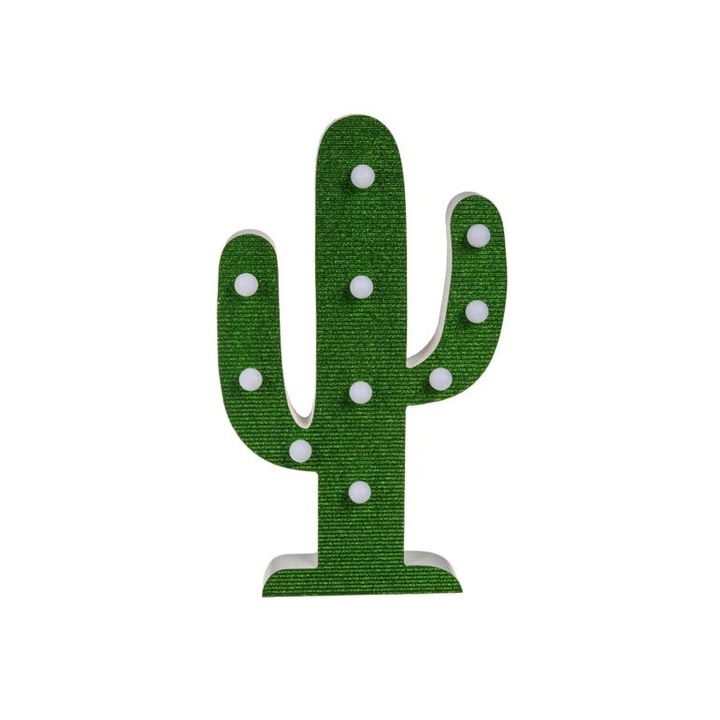 Дървена нощна лампа "Кактус".