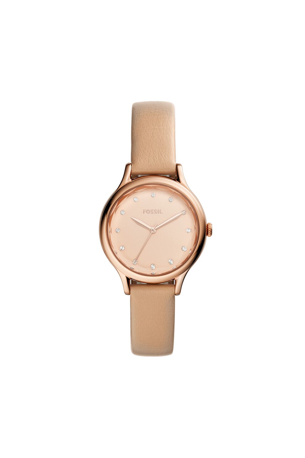 Fossil, Ceas quartz cu cu o curea de piele, Auriu rose
