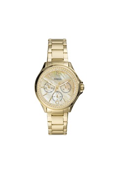 Fossil, Ceas quartz din otel inoxidabil decorat cu cristale, Auriu Fossil, Ceas quartz din otel inoxidabil decorat cu cristale, Auriu