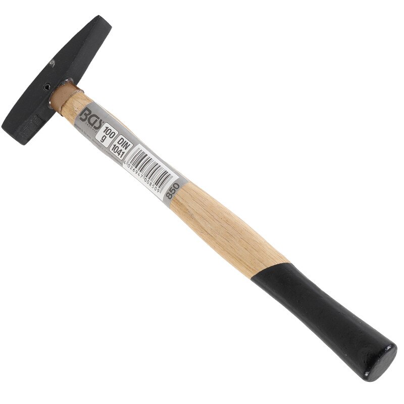 Ciocan pentru lacatuserie, standard TUV/GS, cu cap negru, satinat de 100 g si maner din lemn vopsit negru pe 1/3 din lungime