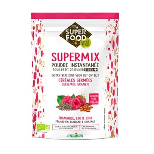 Supermix pentru micul dejun cu zmeura, in si chia bio 350g, fara gluten